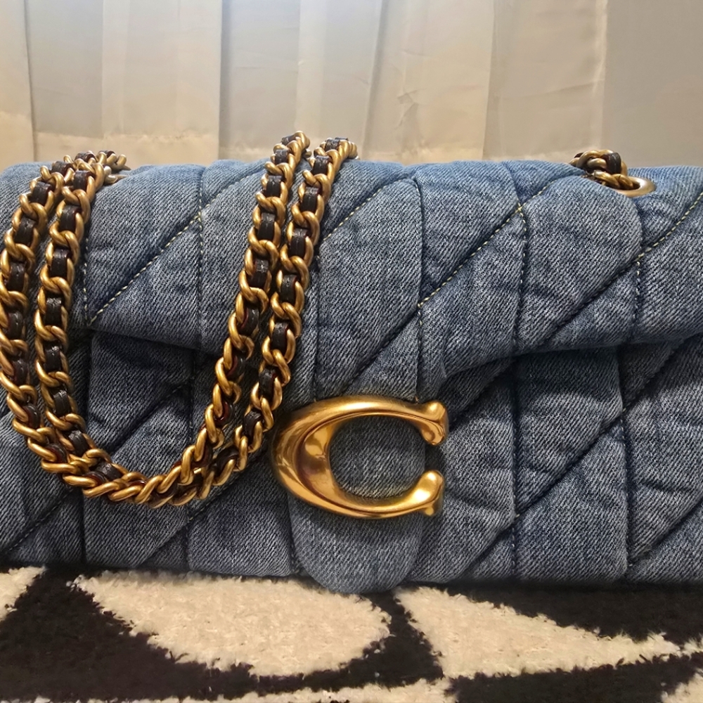 Brand New without Tags Coach Denim Quilted Tabby 26